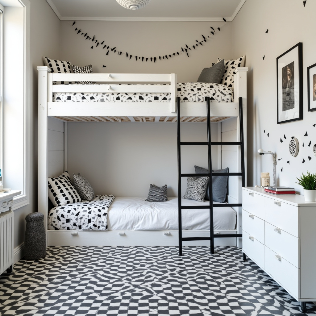black and white kids room 14