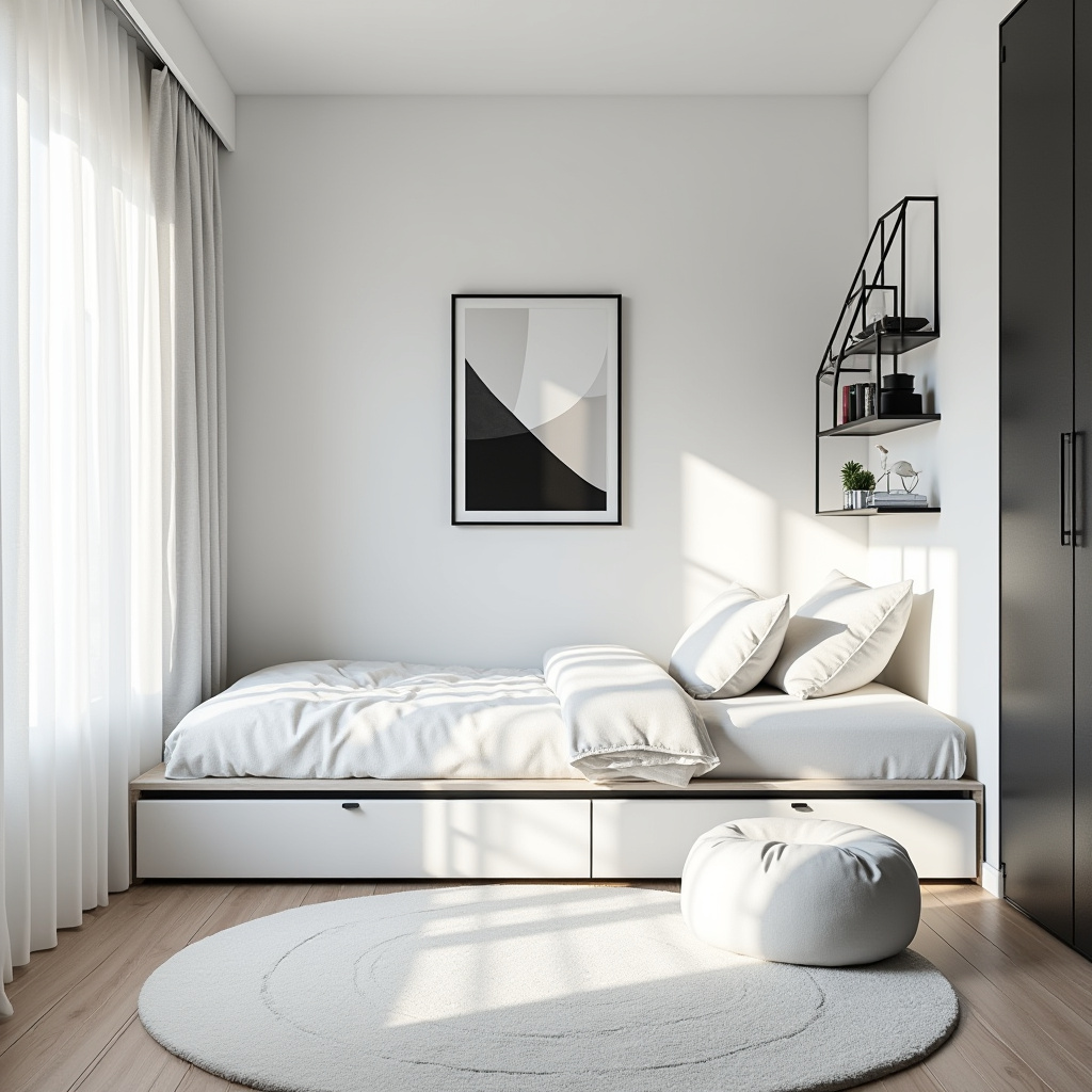 black and white kids room 15