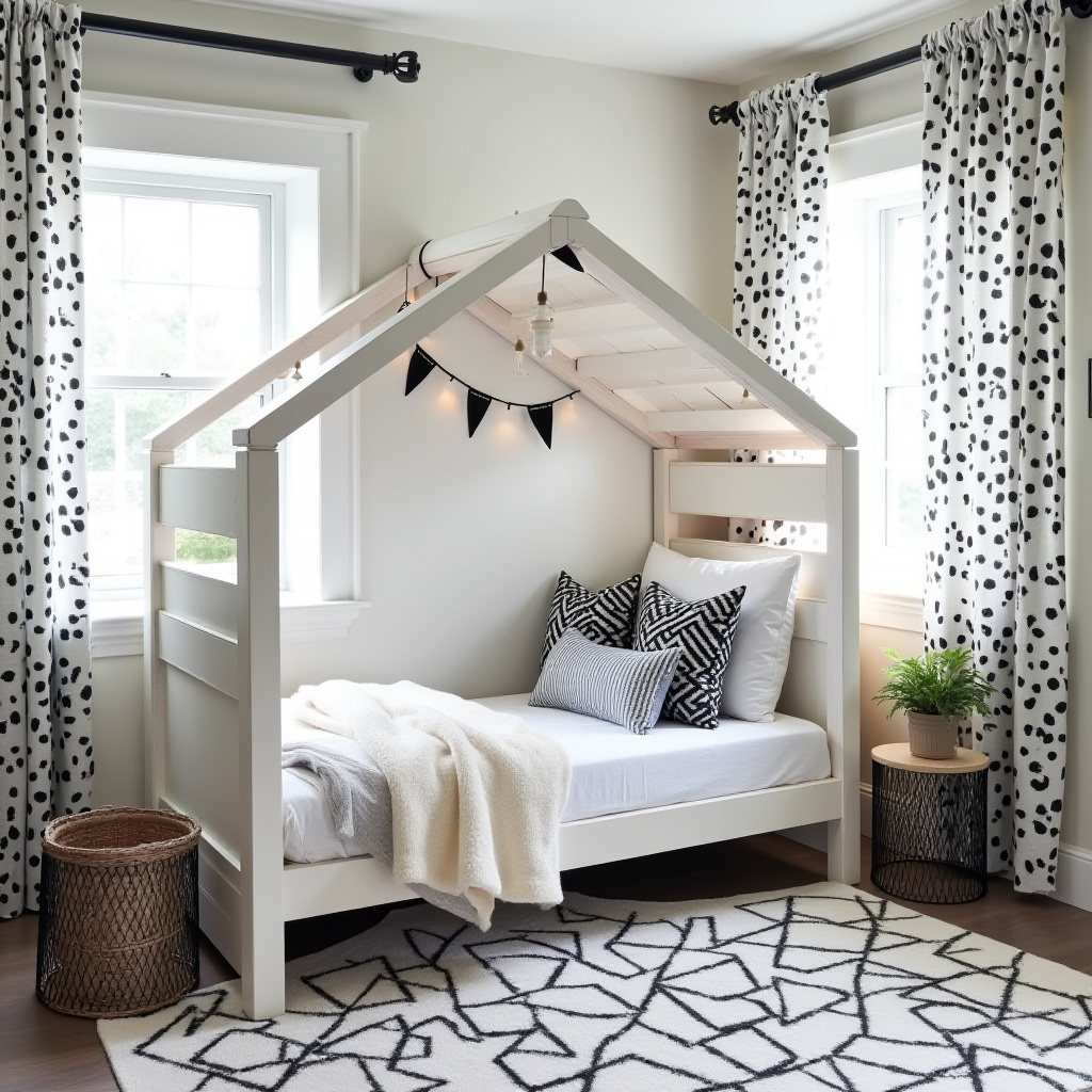 black and white kids room 17
