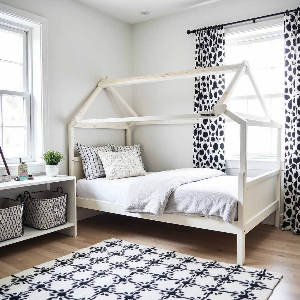 black and white kids room 18