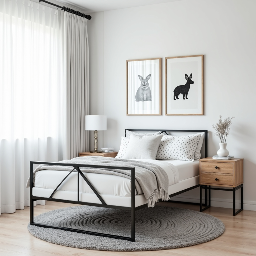 black and white kids room 2