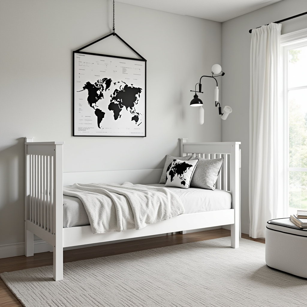 black and white kids room 21
