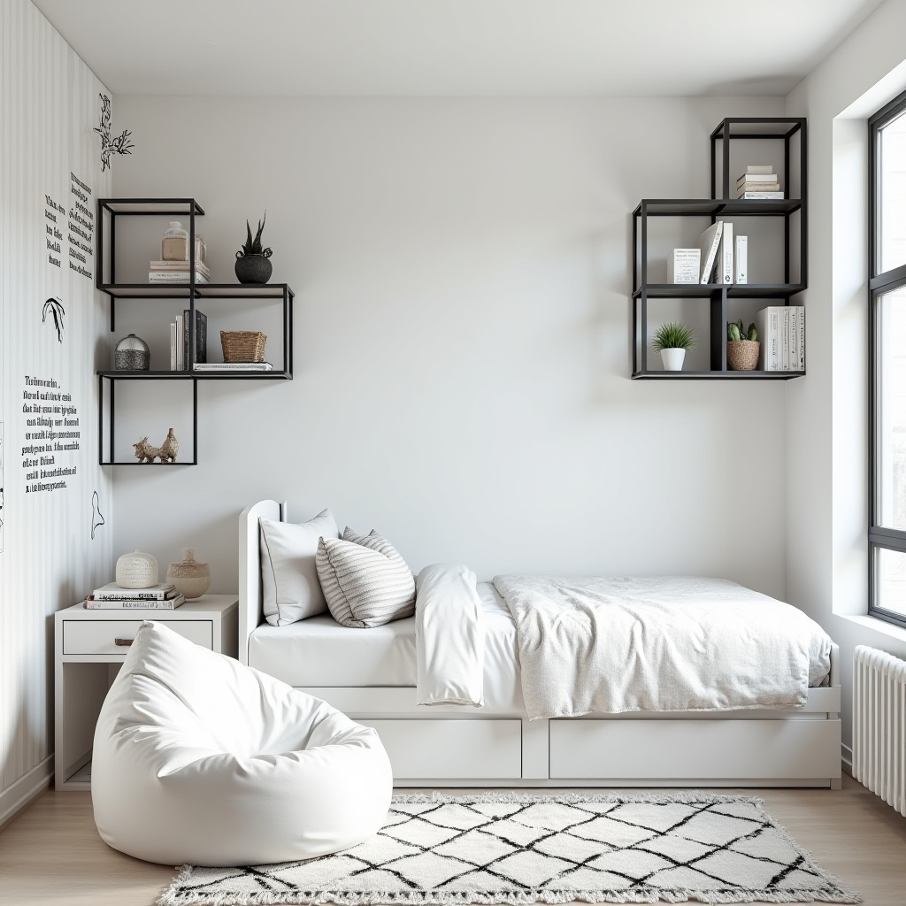 black and white kids room 23