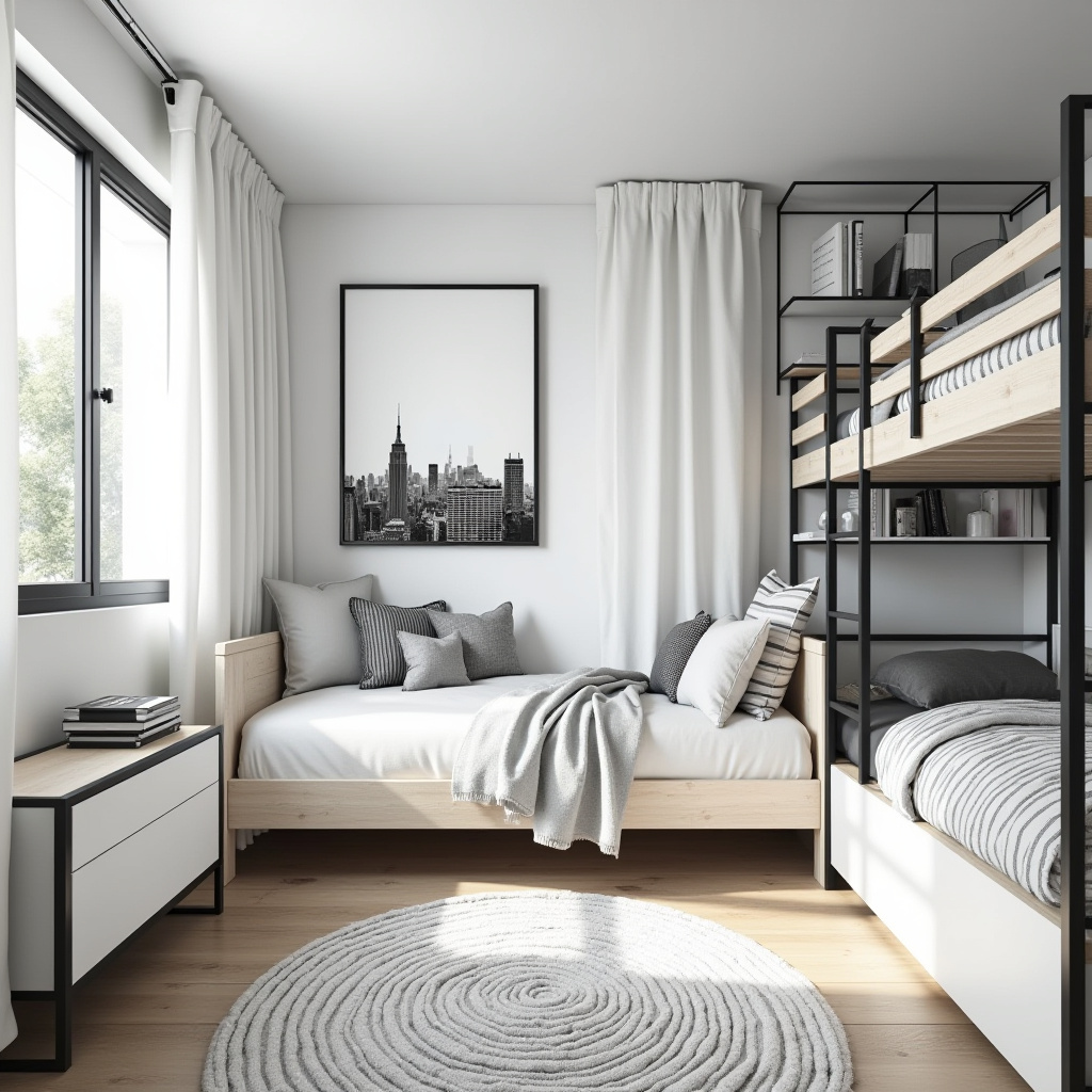 black and white kids room 26