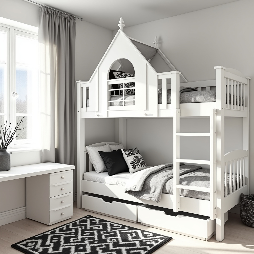 black and white kids room 28