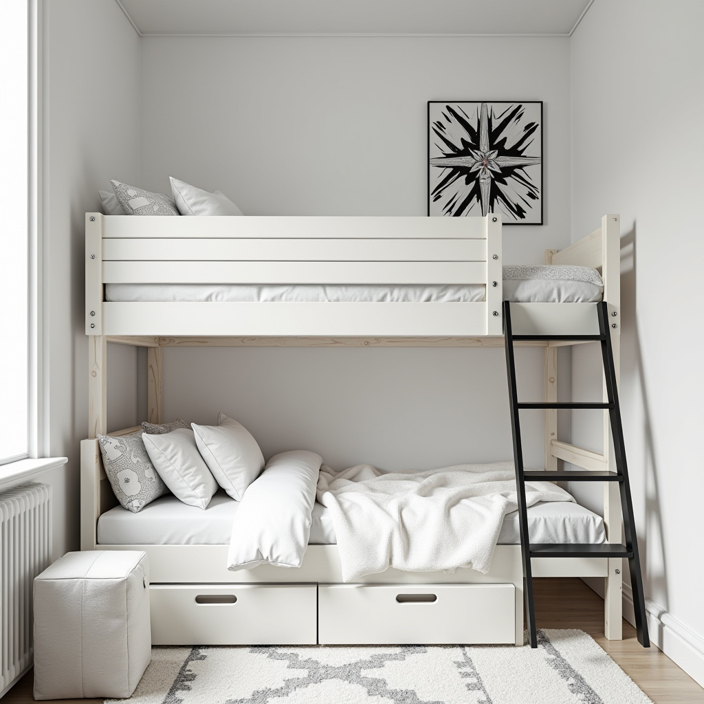 black and white kids room 34