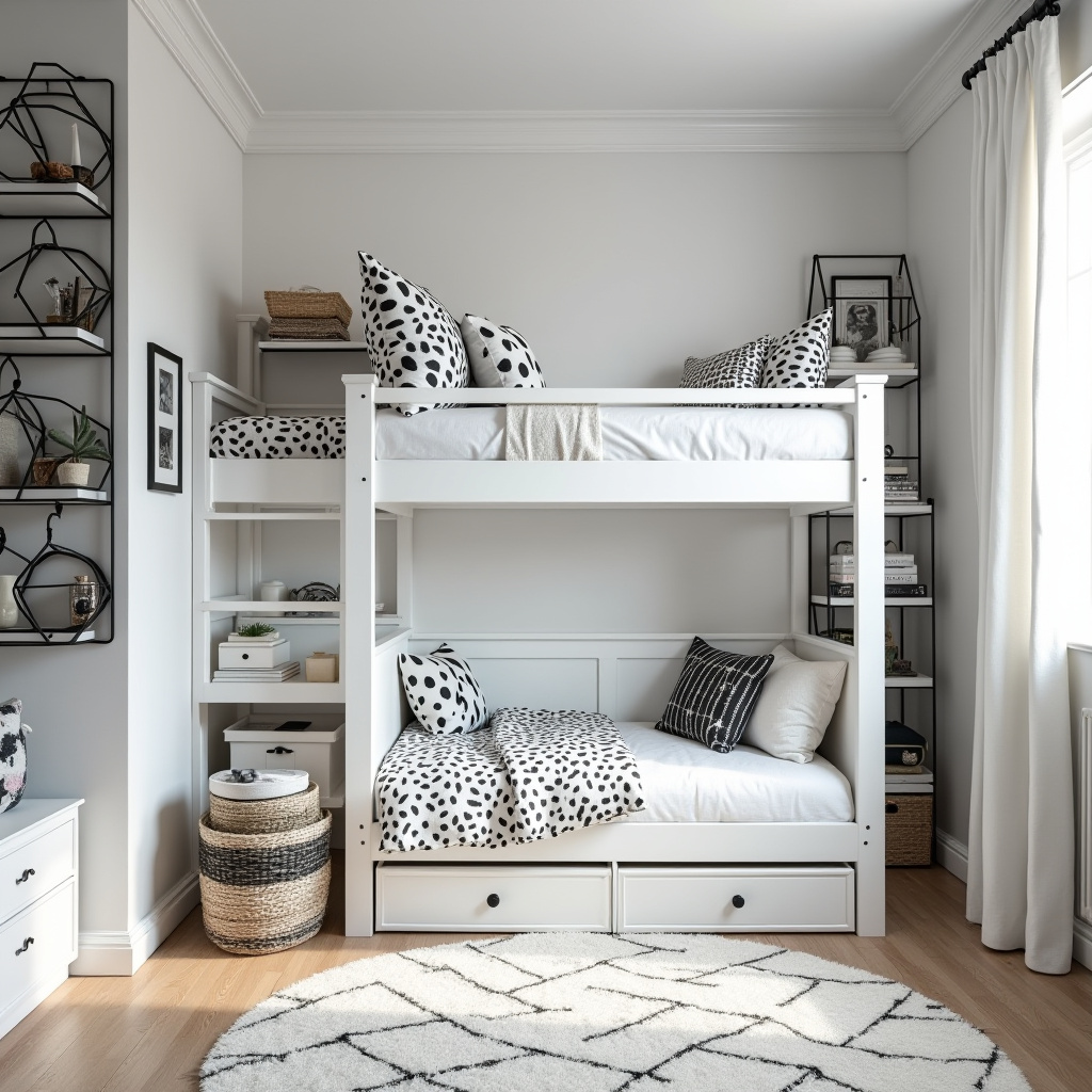 black and white kids room 37