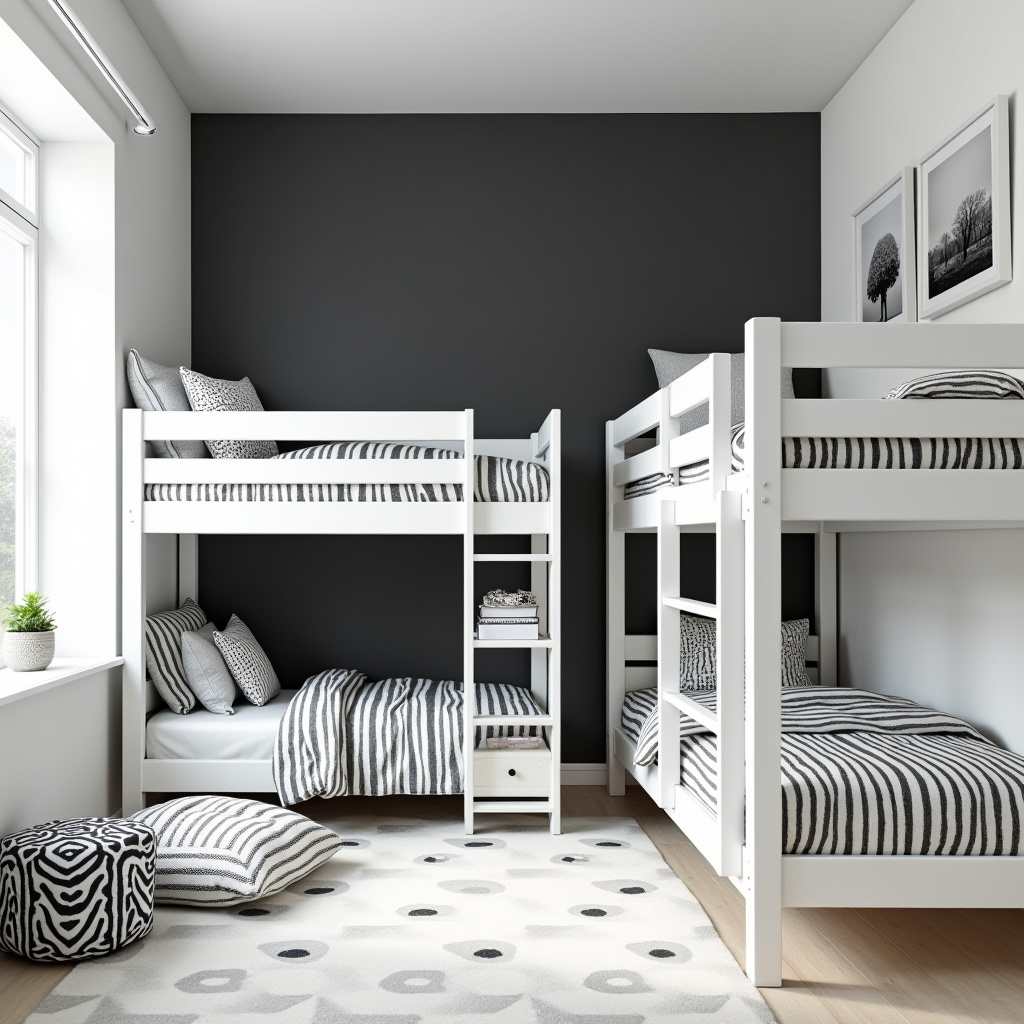 black and white kids room 5