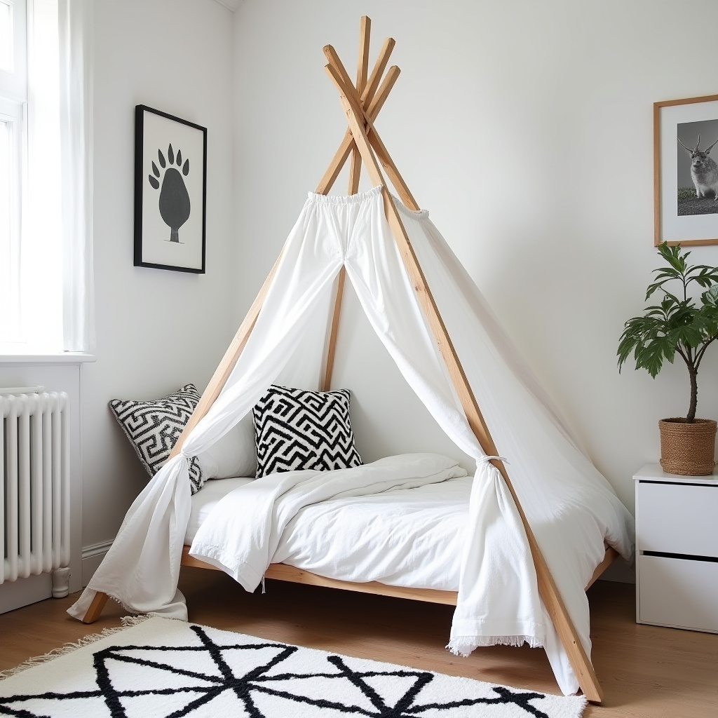 black and white kids room 9