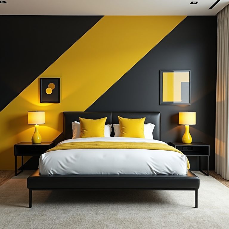 black and yellow bedroom ideas 1