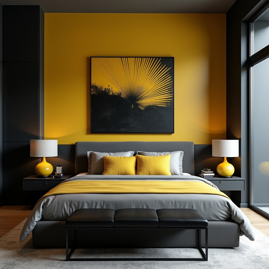 black and yellow bedroom ideas 10