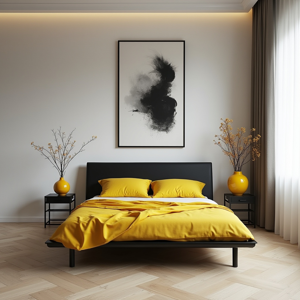 black and yellow bedroom ideas 11
