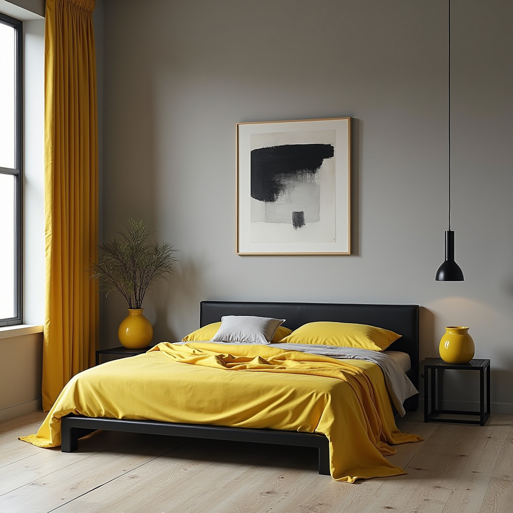 black and yellow bedroom ideas 12