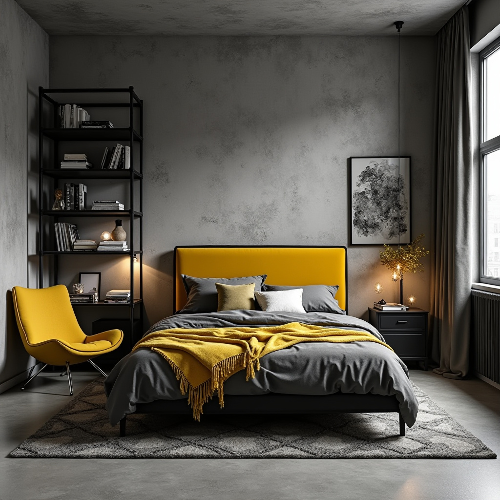 black and yellow bedroom ideas 13