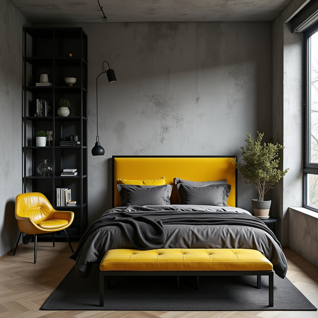 black and yellow bedroom ideas 14