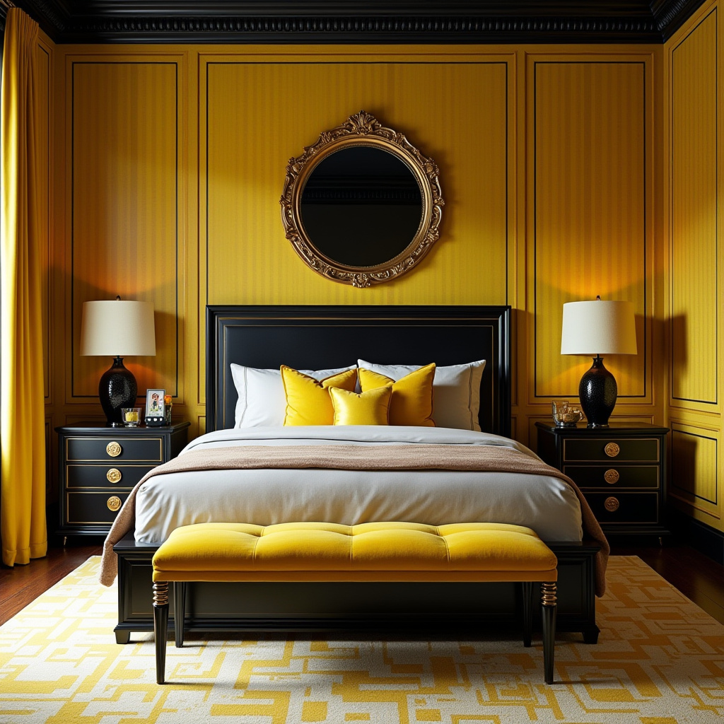 black and yellow bedroom ideas 18