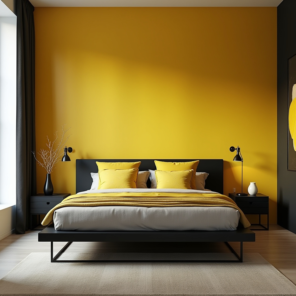 black and yellow bedroom ideas 23