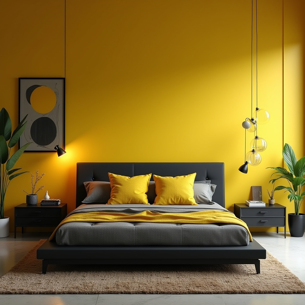 black and yellow bedroom ideas 24