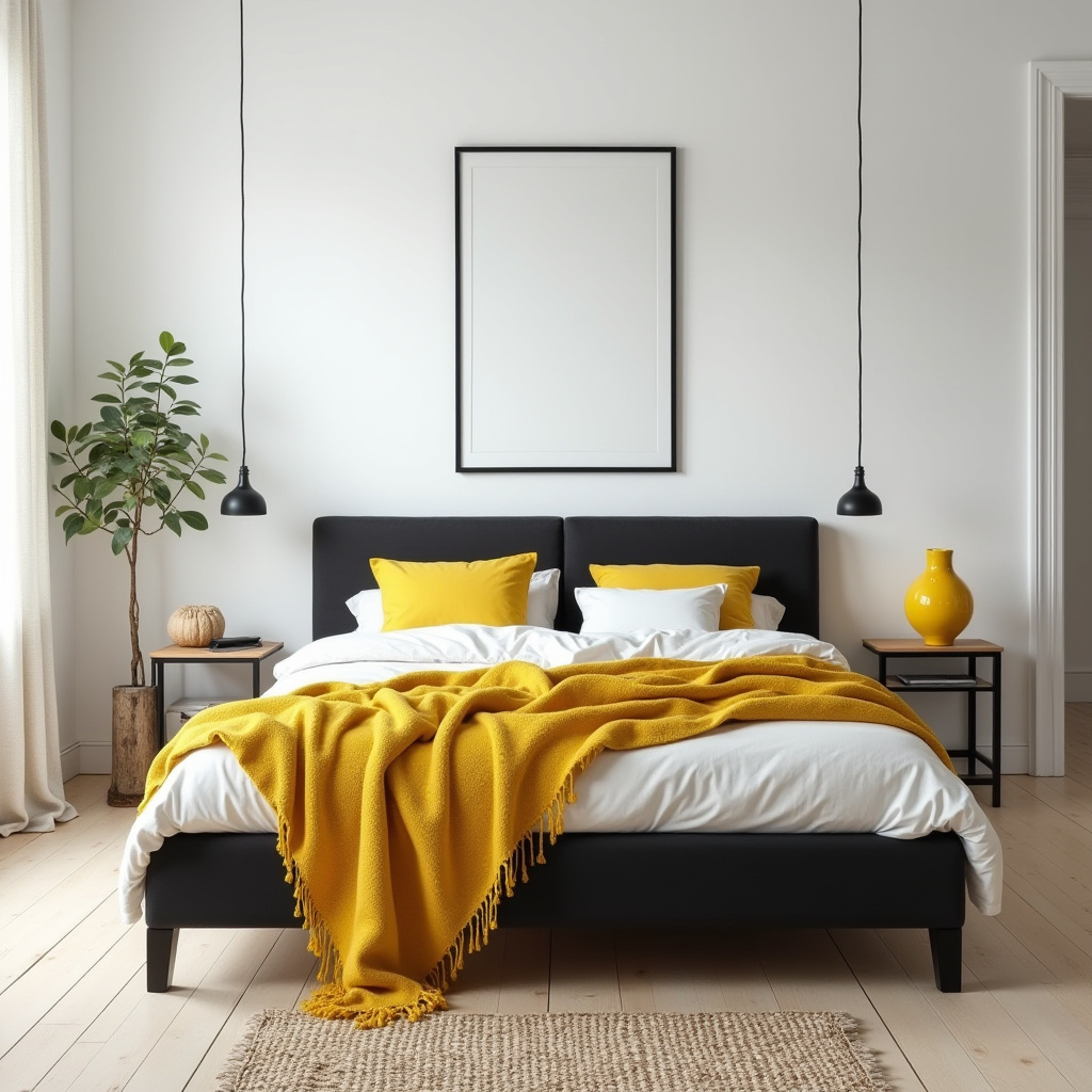 black and yellow bedroom ideas 25