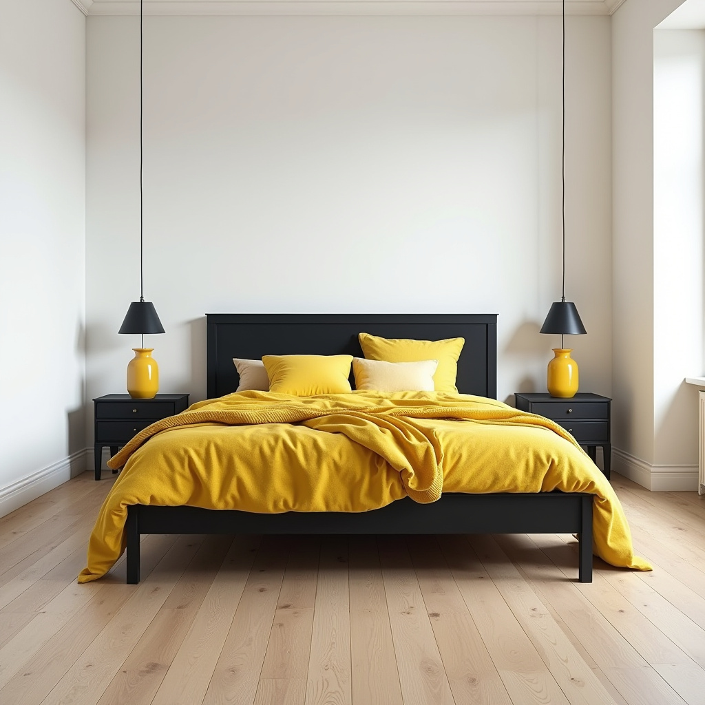 black and yellow bedroom ideas 26