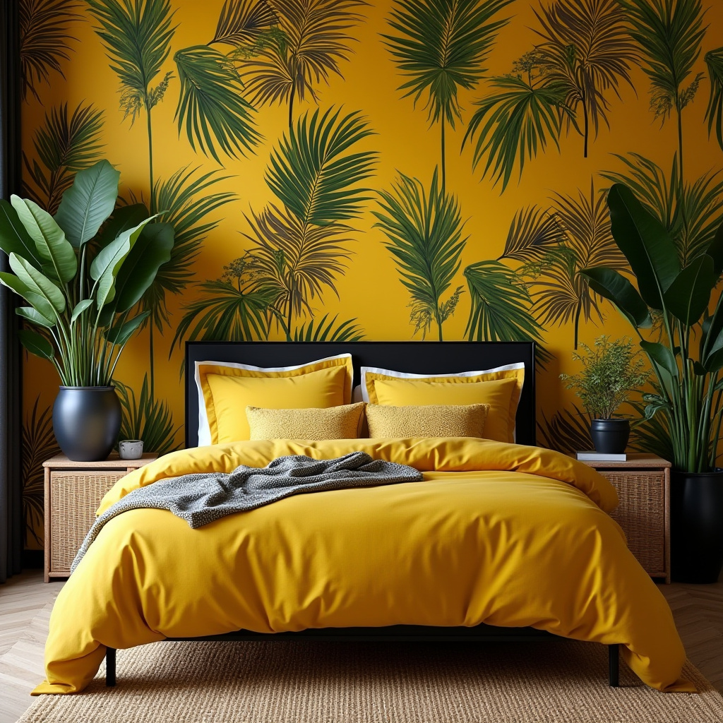 black and yellow bedroom ideas 27
