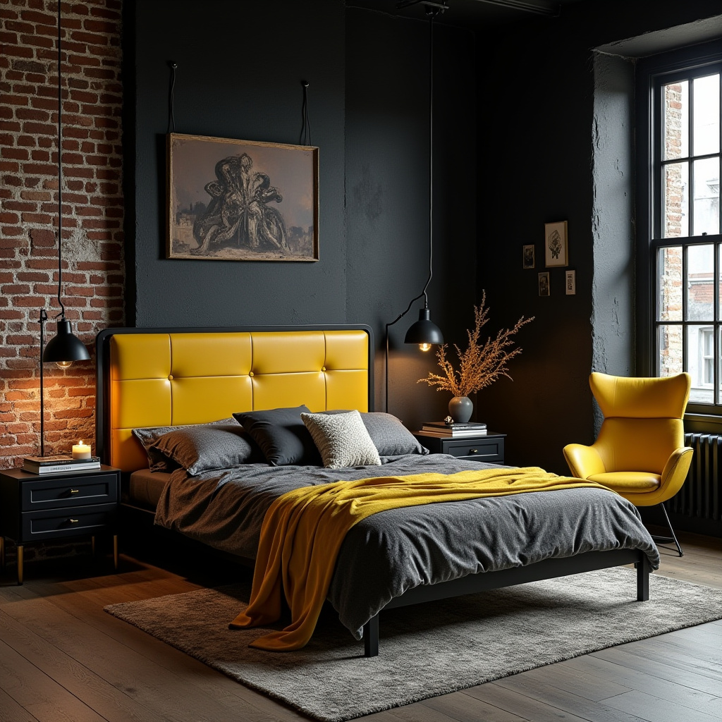 black and yellow bedroom ideas 29
