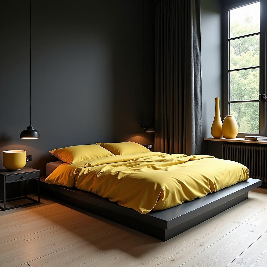 black and yellow bedroom ideas 31