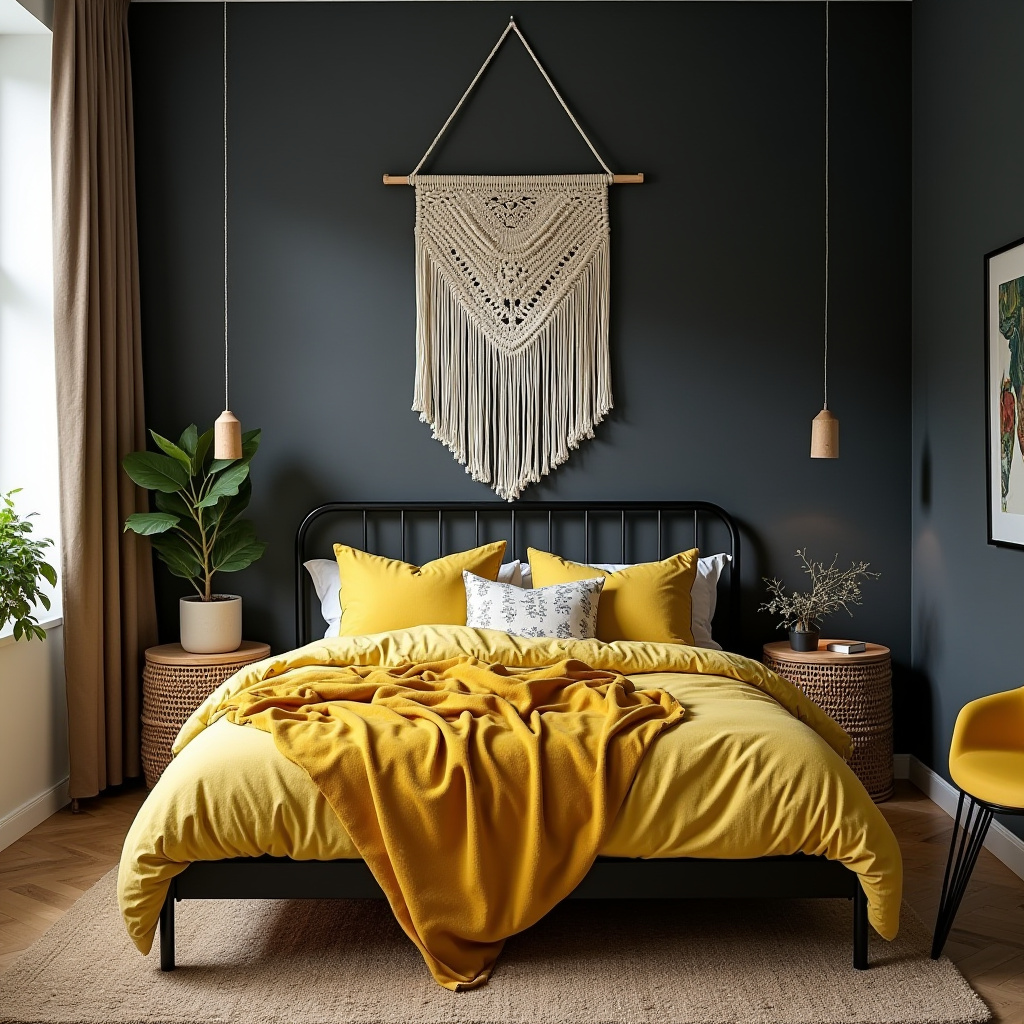 black and yellow bedroom ideas 40