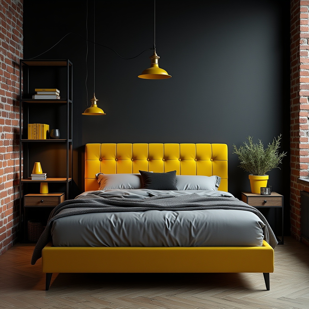 black and yellow bedroom ideas 5