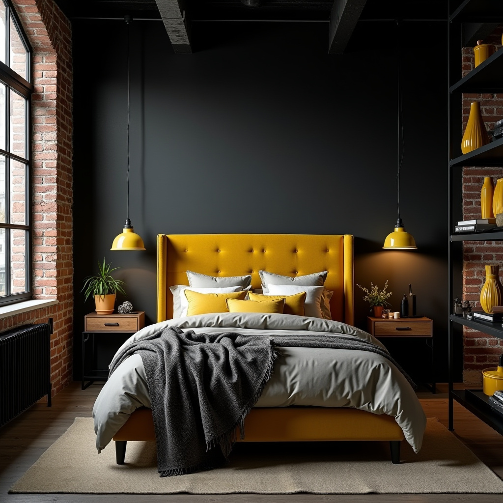 black and yellow bedroom ideas 6
