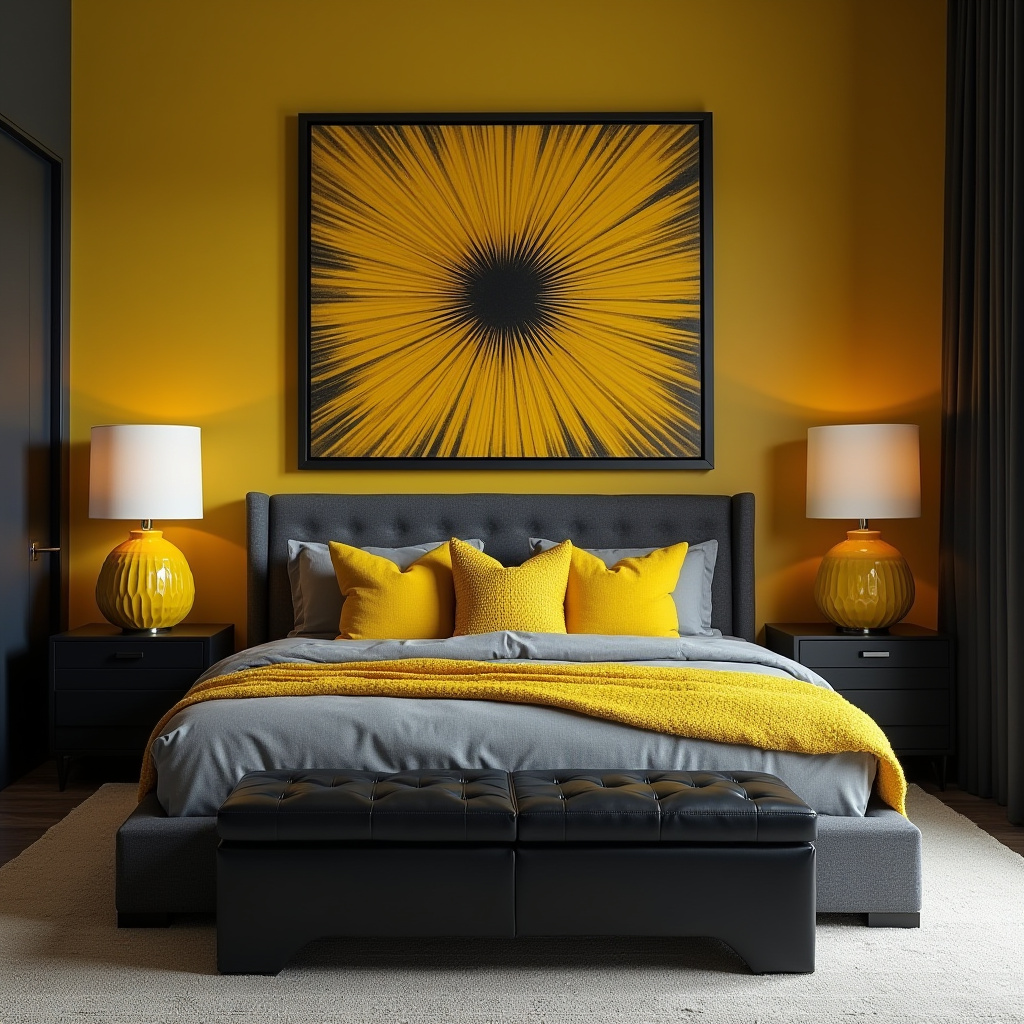 black and yellow bedroom ideas 9