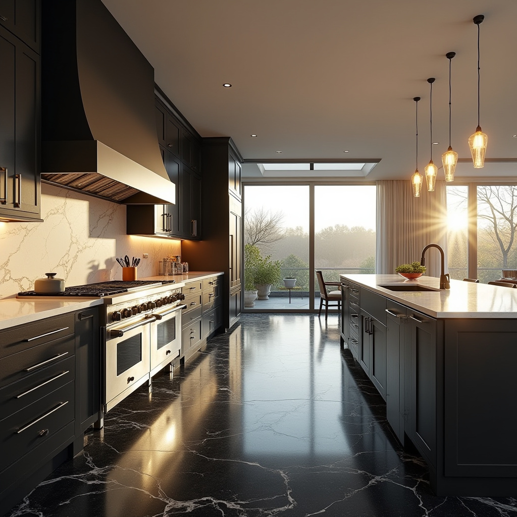 black floor kitchen ideas 37