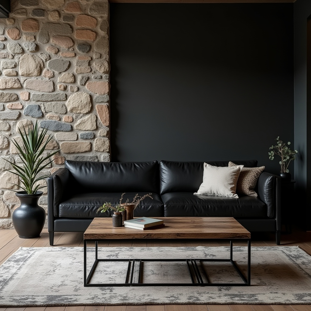 black living room ideas 24