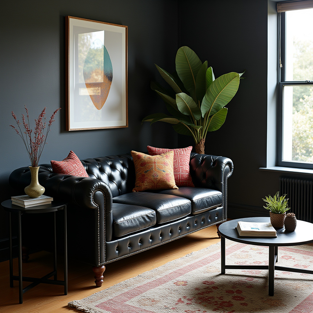 black living room ideas 27