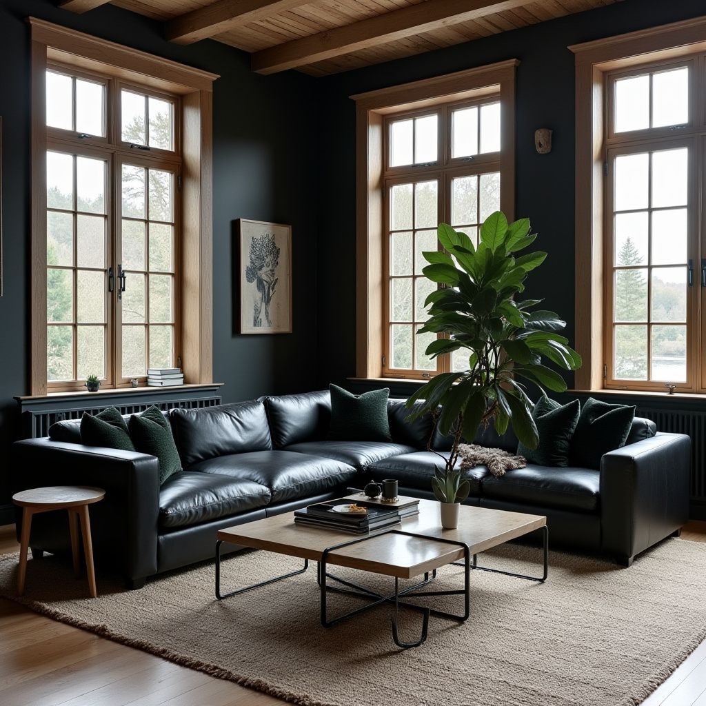 black living room ideas 35