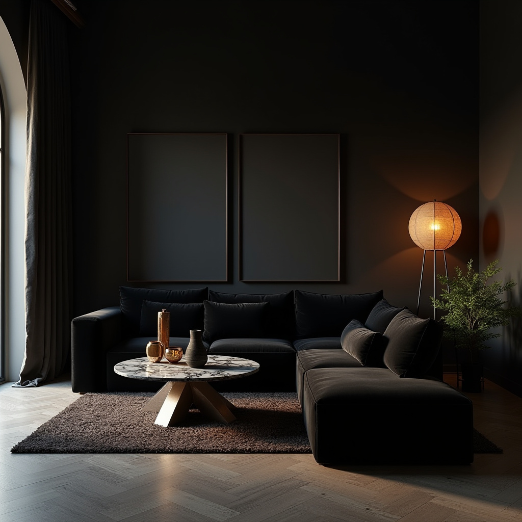 black living room ideas 39