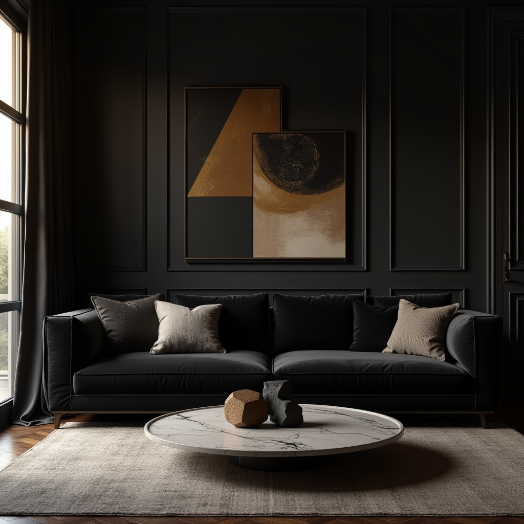 black living room ideas 40