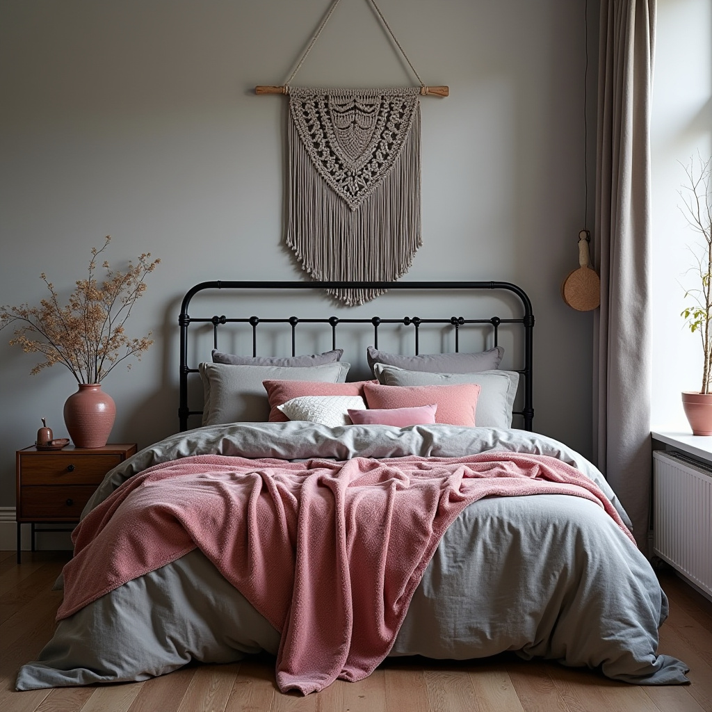 black pink and grey bedroom ideas 13