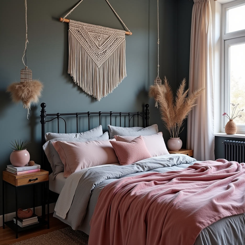 black pink and grey bedroom ideas 14