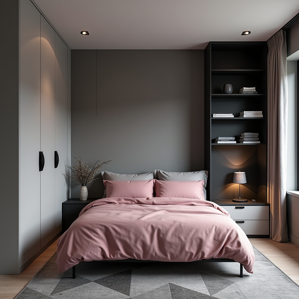 black pink and grey bedroom ideas 16