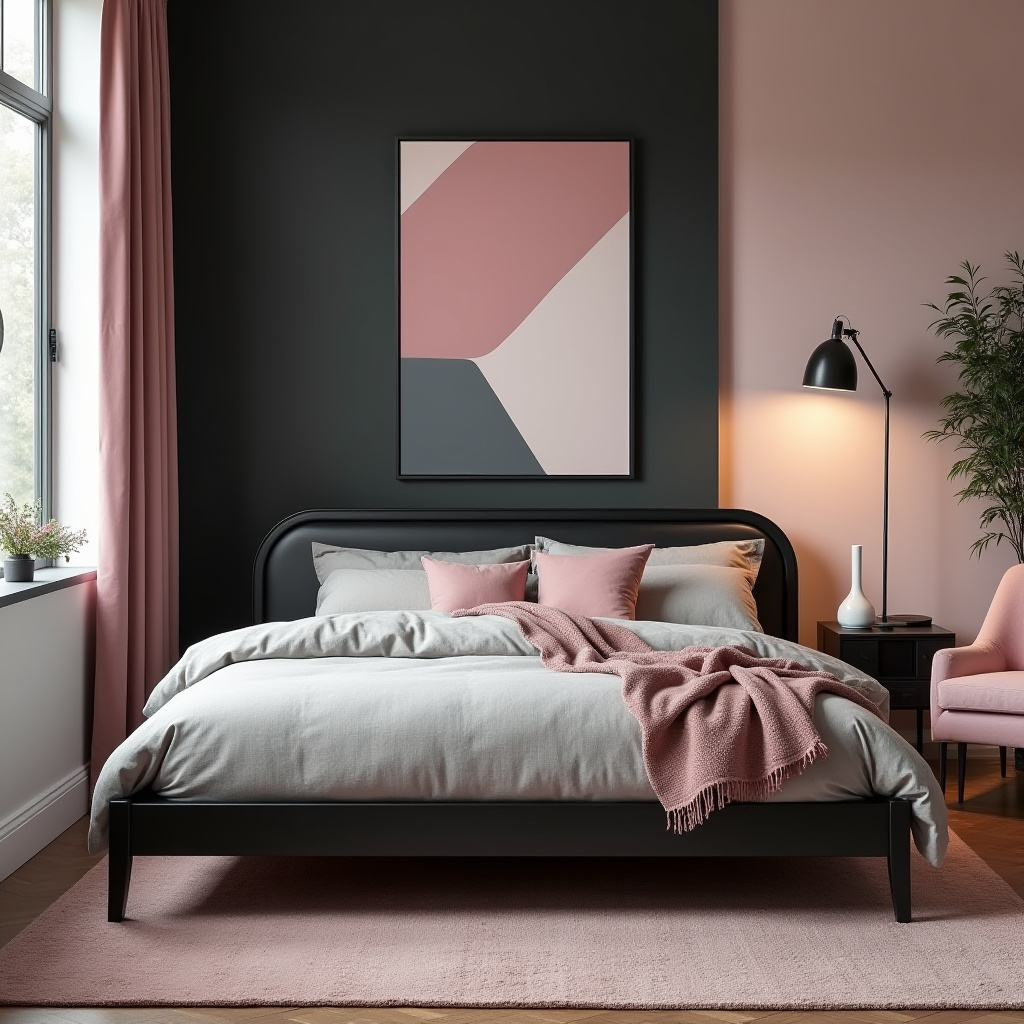 black pink and grey bedroom ideas 17