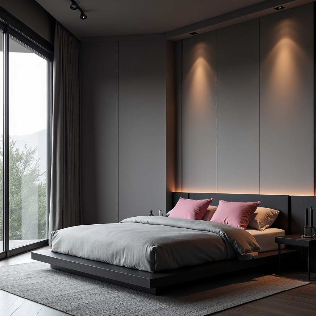 black pink and grey bedroom ideas 19