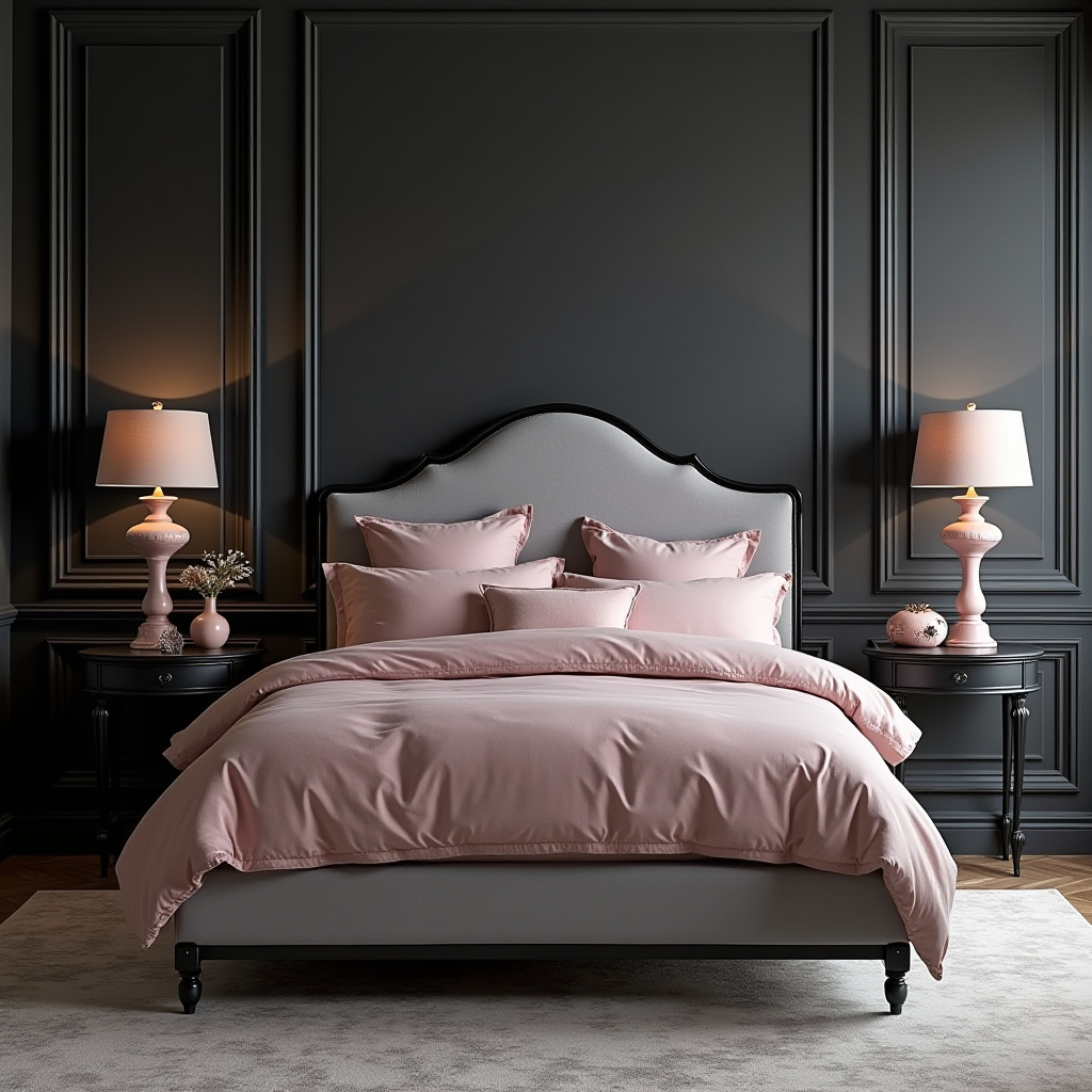 black pink and grey bedroom ideas 23
