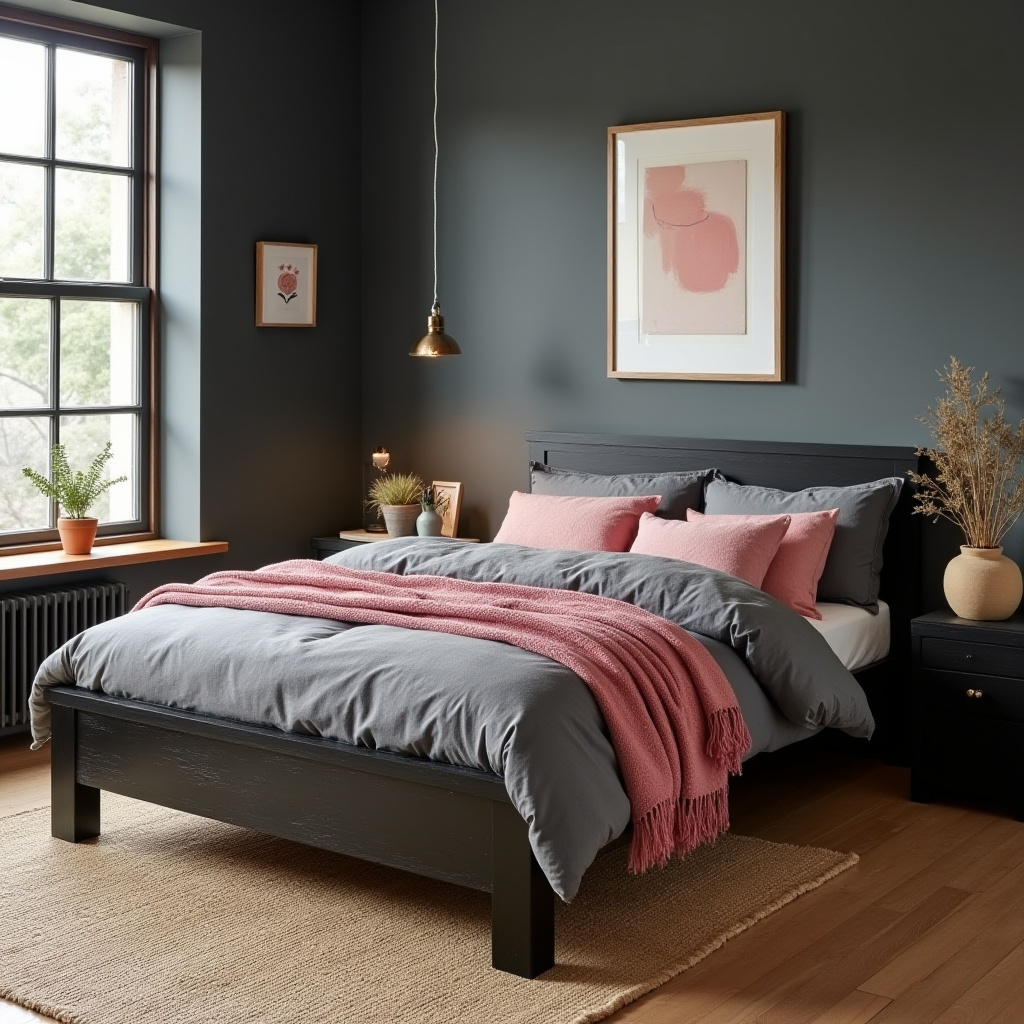 black pink and grey bedroom ideas 27