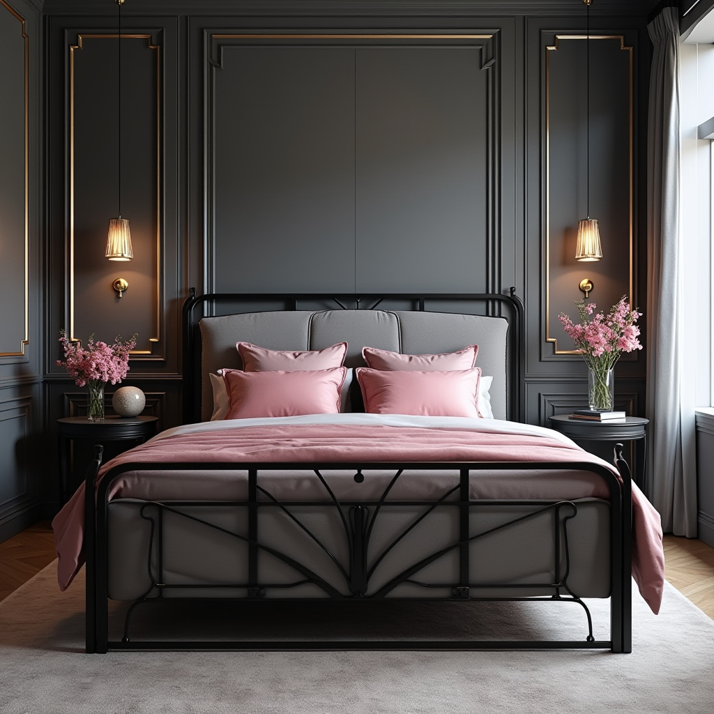 black pink and grey bedroom ideas 30