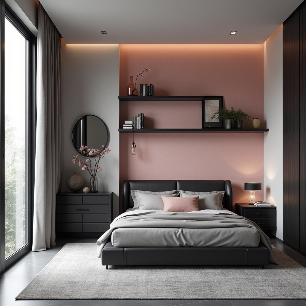 black pink and grey bedroom ideas 31