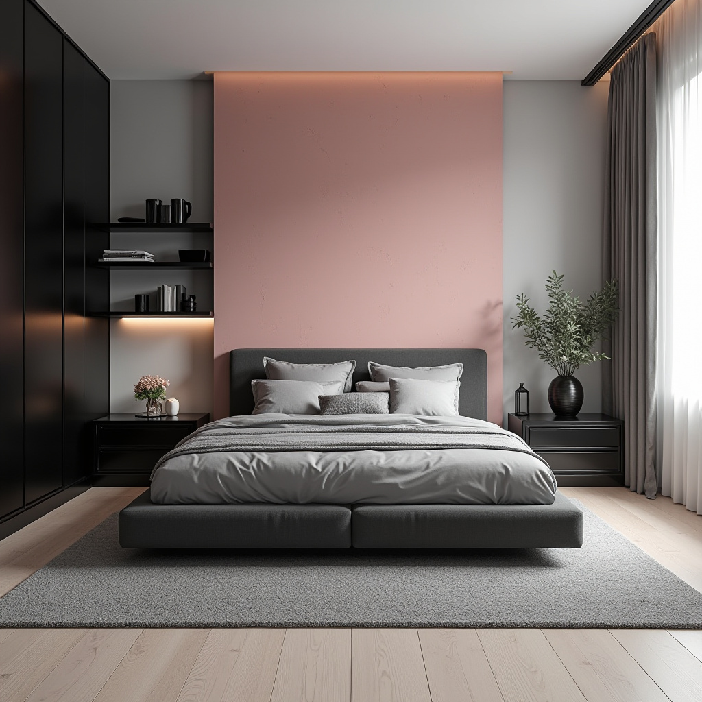 black pink and grey bedroom ideas 32