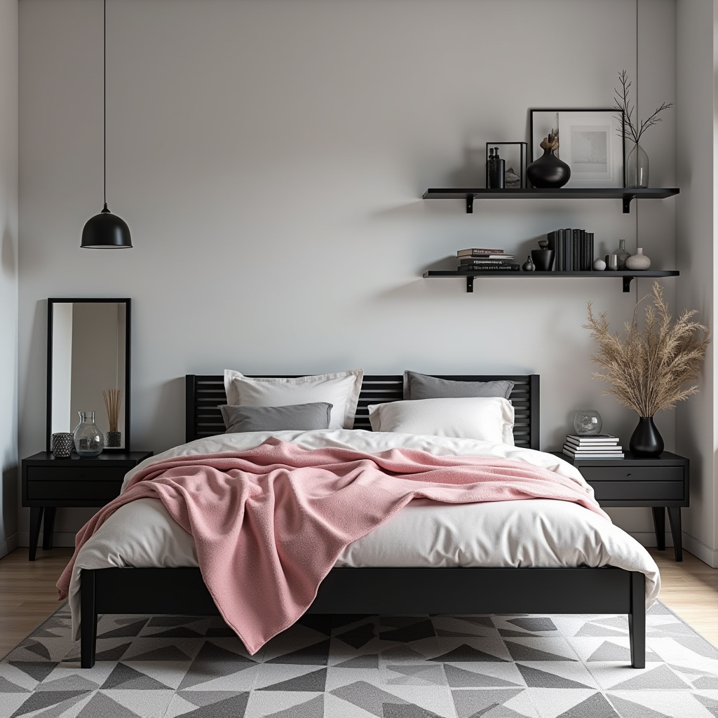 black pink and grey bedroom ideas 36