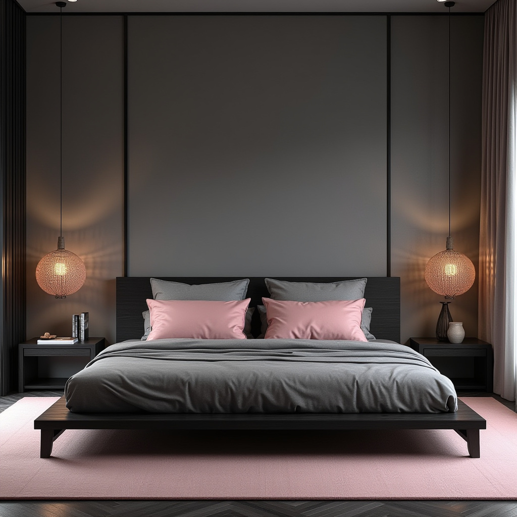 black pink and grey bedroom ideas 38