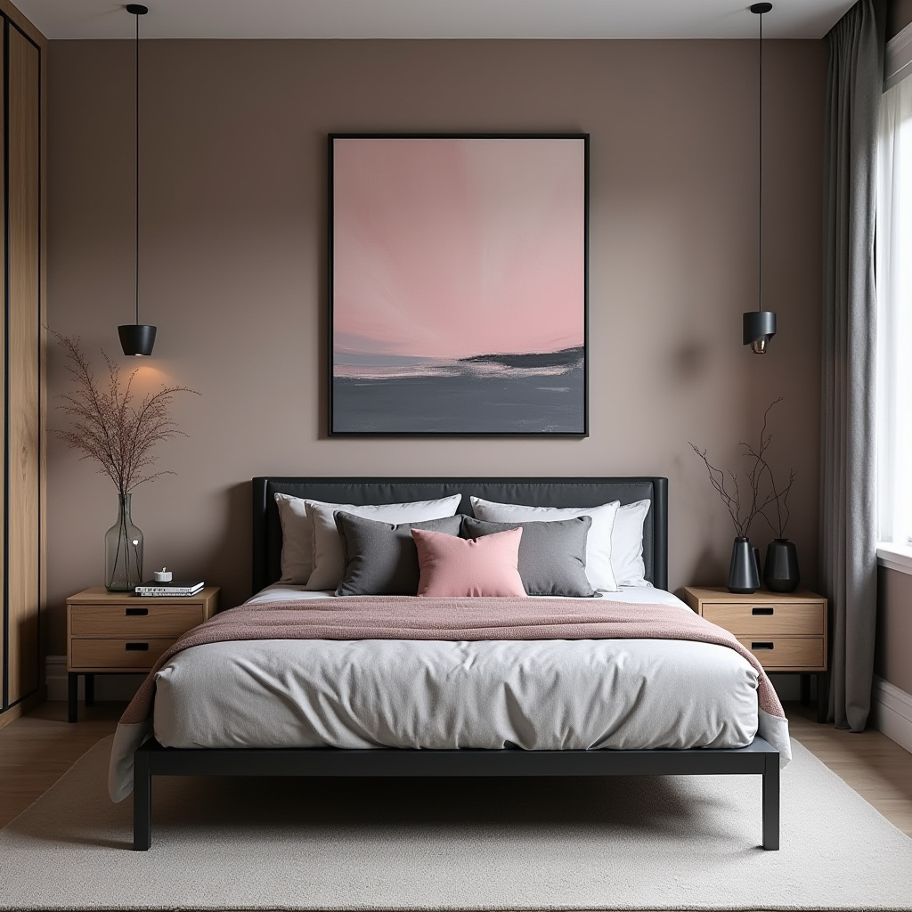 black pink and grey bedroom ideas 4
